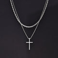 Set Doble Collar Cruz & Rope Chain