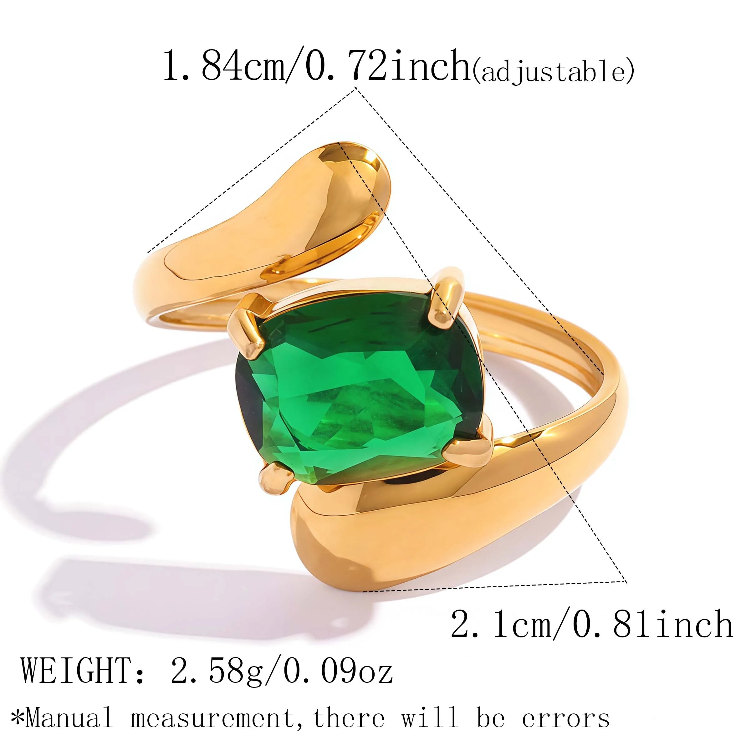 Anillo Wrap Zirconia Green Gold