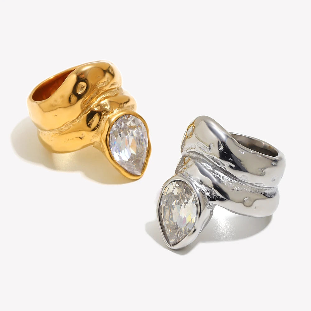 Anillo Waterdrop Teardrop Chunky
