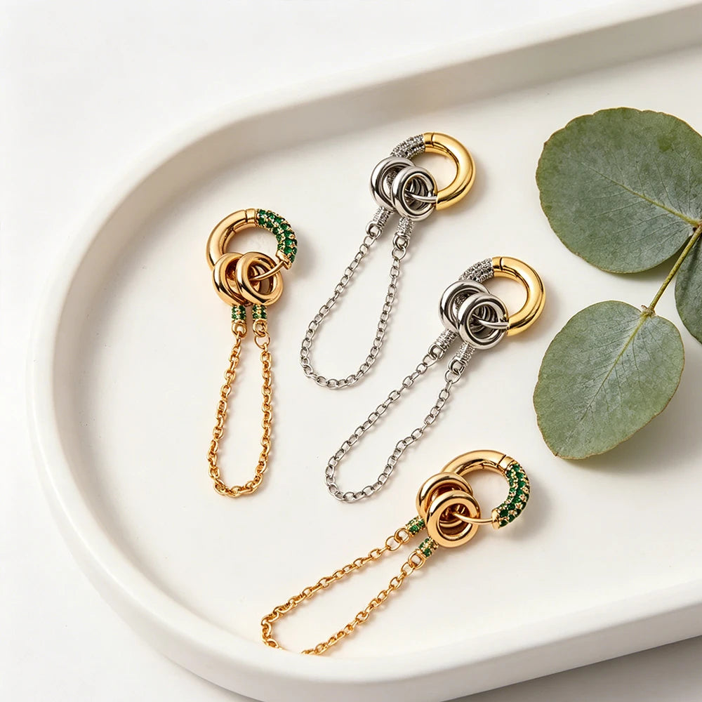Pendientes Cascade Ring Zirconia