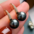 Pendientes Perla Tahití & Pavé Gold