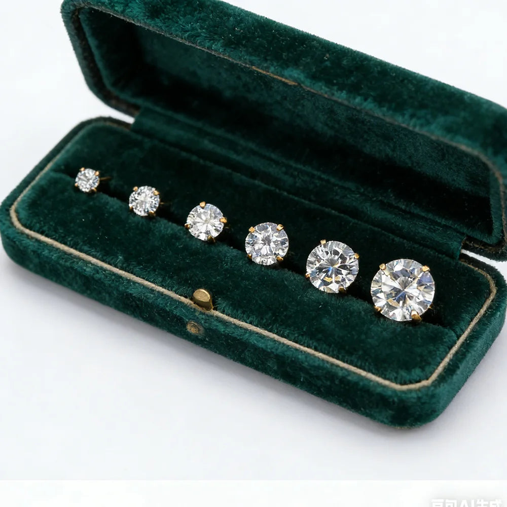 Pendientes Stud Zirconia Brillante