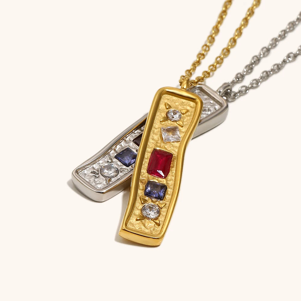 Collar Plaque Céleste Gold