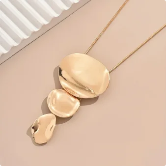 Collar Largo Disques Cascading Gold