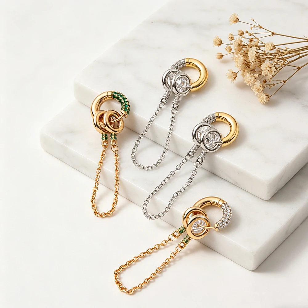 Pendientes Cascade Ring Zirconia