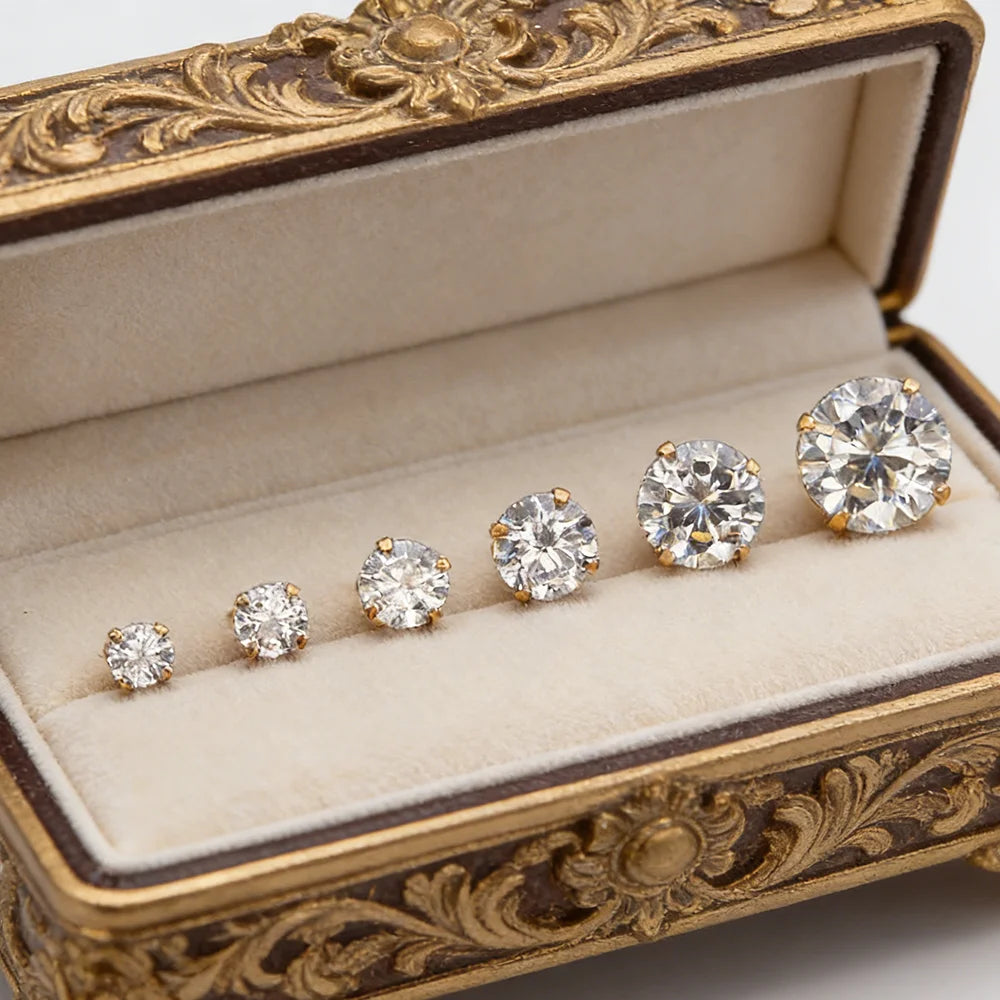 Pendientes Stud Zirconia Brillante