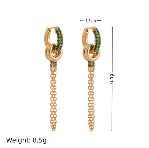 Pendientes Cascade Ring Zirconia