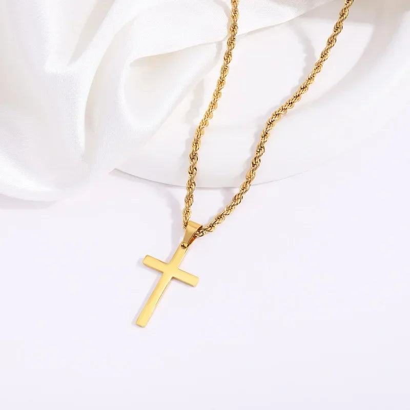 Collar Cross Minimal Rope Chain