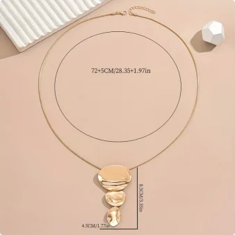 Collar Largo Disques Cascading Gold
