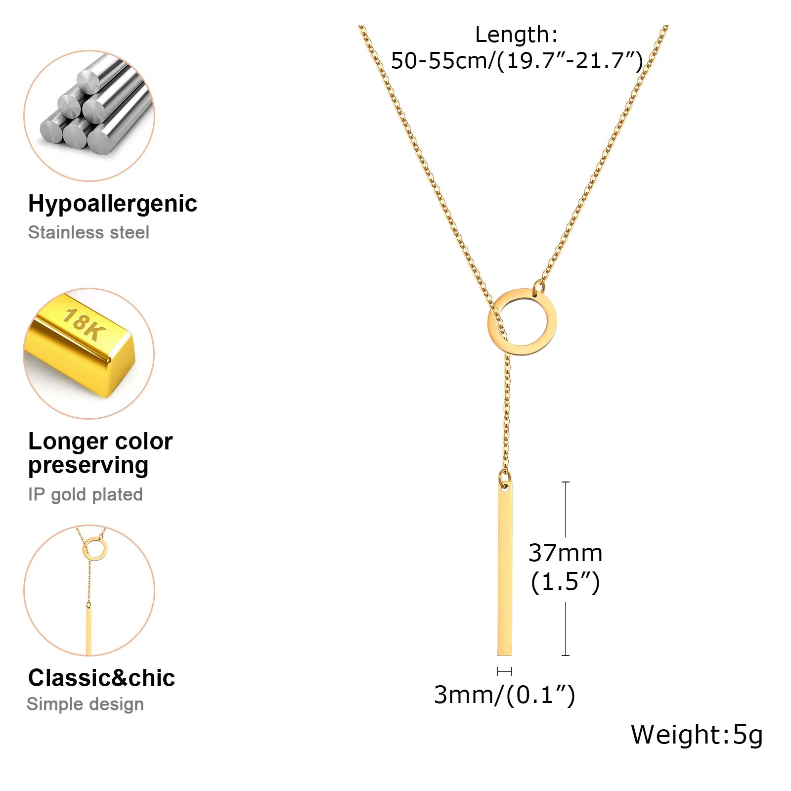 Collar Corbatero Geometric Lariat