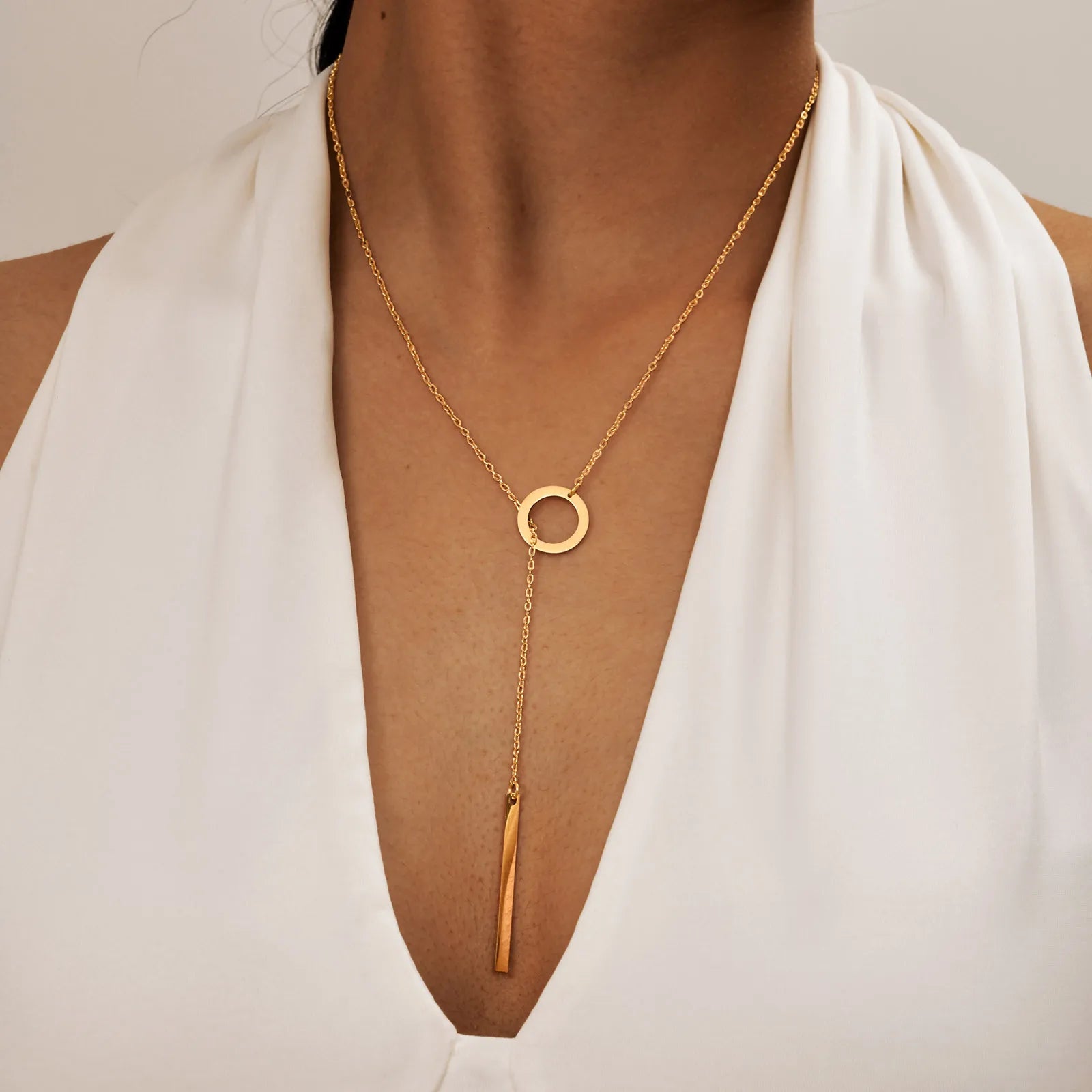 Collar Corbatero Geometric Lariat