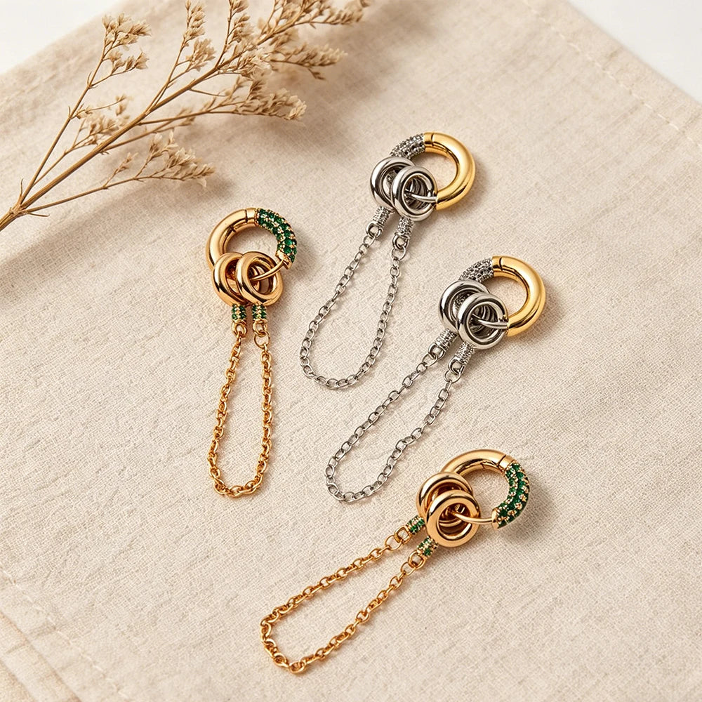 Pendientes Cascade Ring Zirconia