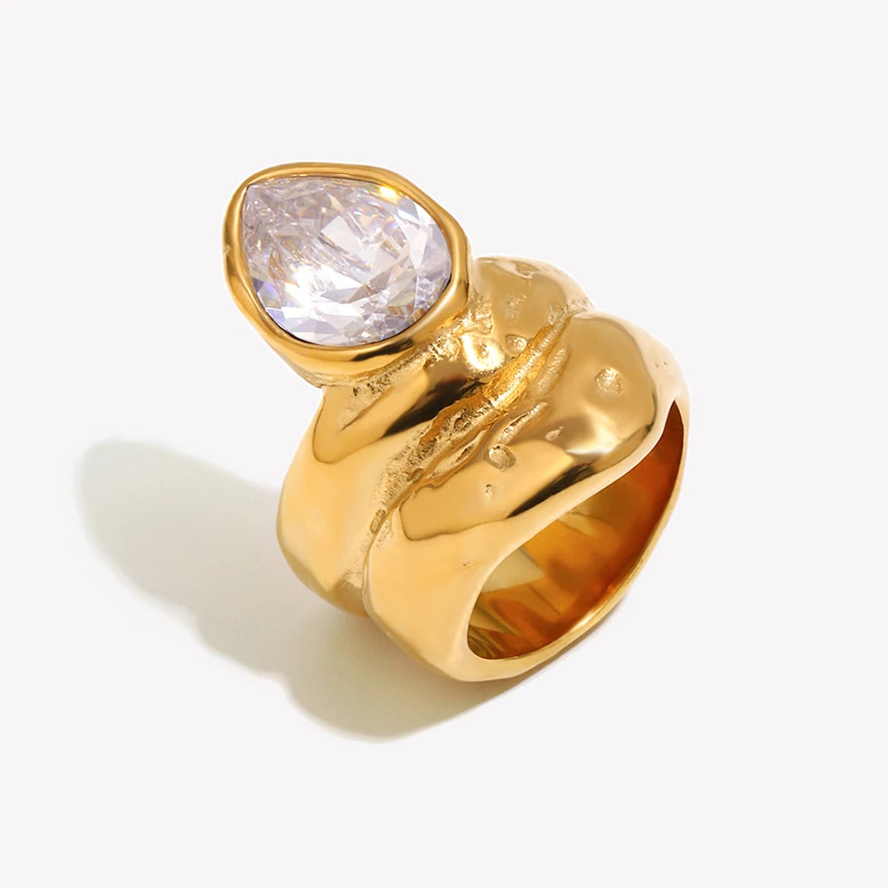 Anillo Waterdrop Teardrop Chunky