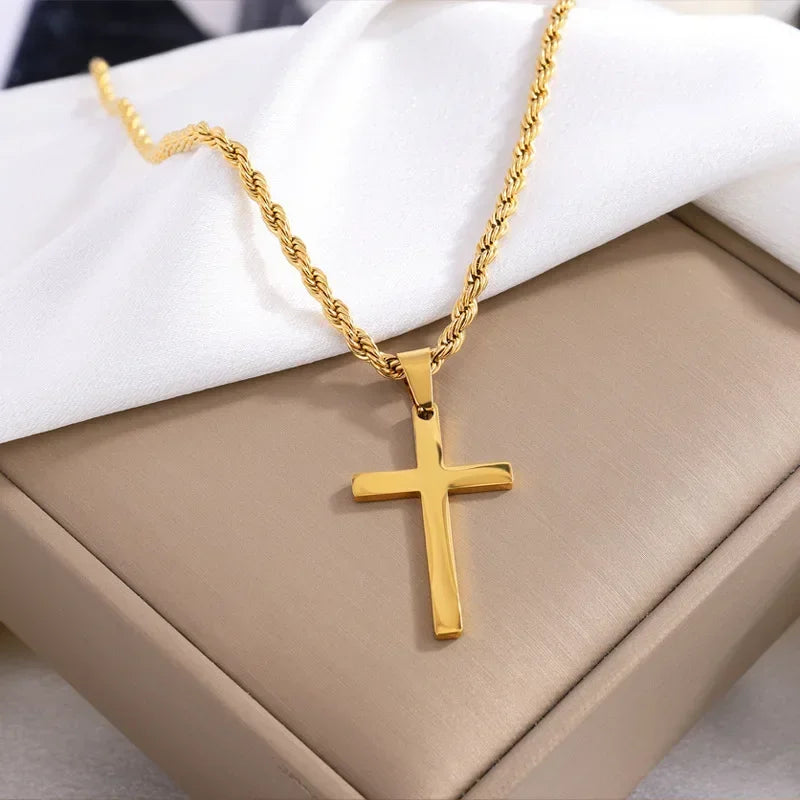 Collar Cross Minimal Rope Chain