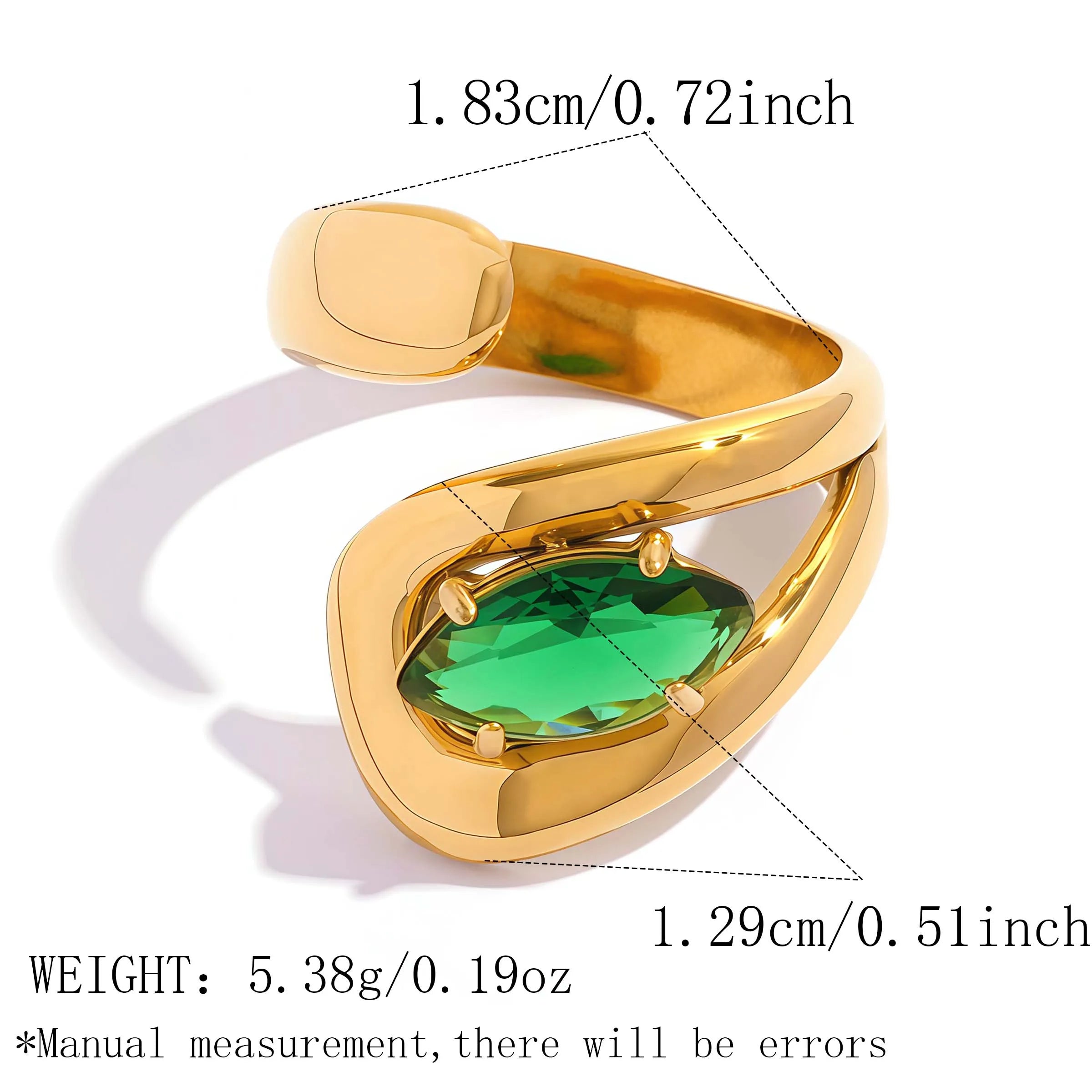 Anillo Wrap Zirconia Green Gold