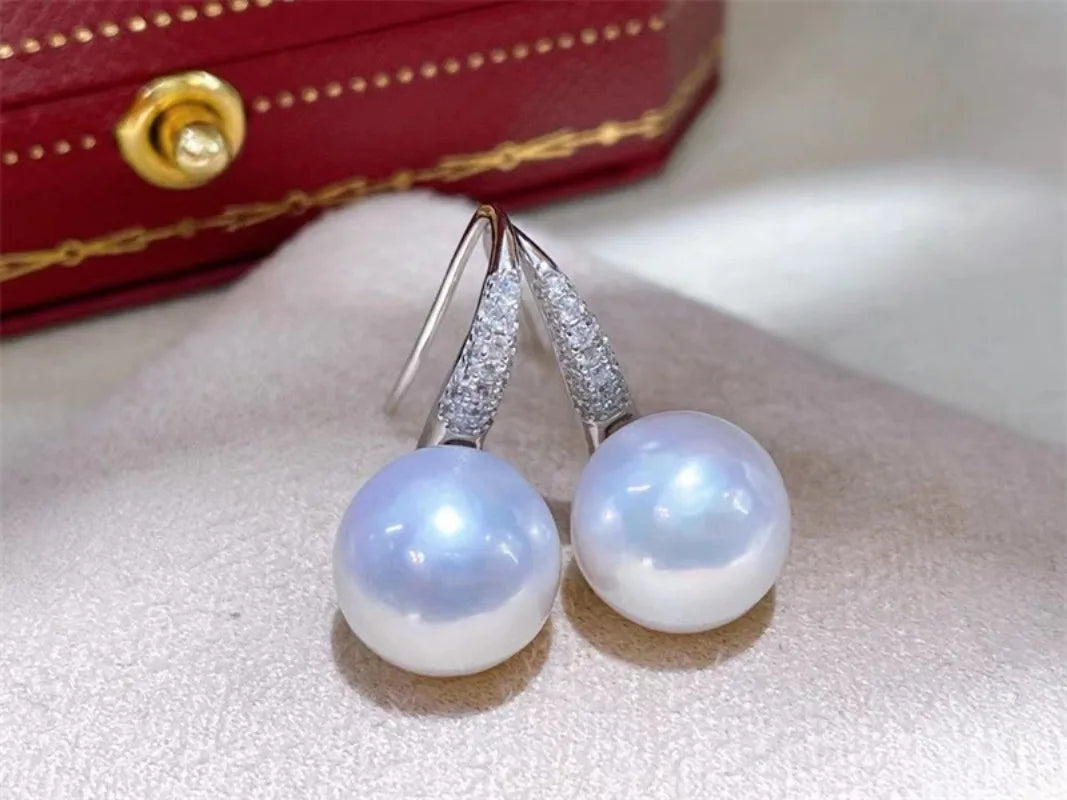 Pendientes Perla Tahití & Pavé Gold