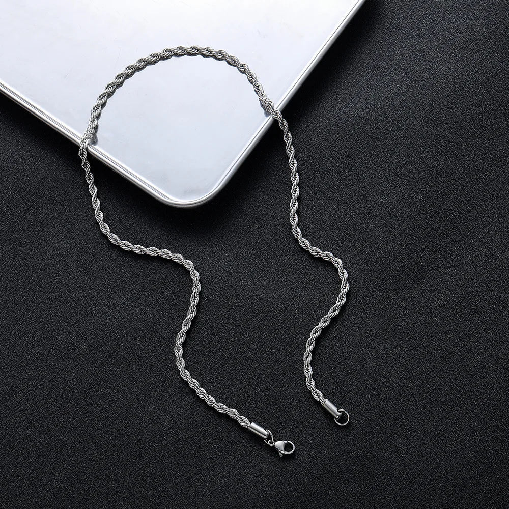 Set Doble Collar Cruz & Rope Chain